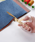 Acrylic Scissors Set With Titanium Gold Coated Blades For All-Purpose Heavy-Duty Office Desk Scissors With Clear Comfort-Grip Handles Boss-Level Sharp For Sewing Arts Crafts School And Home Projects cutting denim fabric