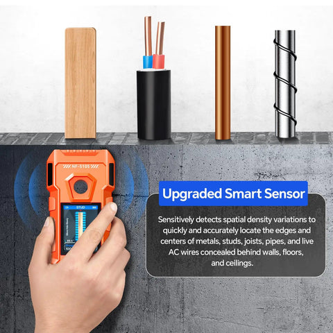 Top Shelf Rechargeable Stud Finder Wall Scanner With Six Slick Detection Modes For Fast And No Sweat Scans Of Hidden Wood Framing Steel Bars Ac Wiring And Water Lines Inside Standard Drywalls