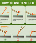 How to use Hold It Down Easy 15 Pack Plastic Spiral Tent Stakes at 60-degree angle for secure installation.