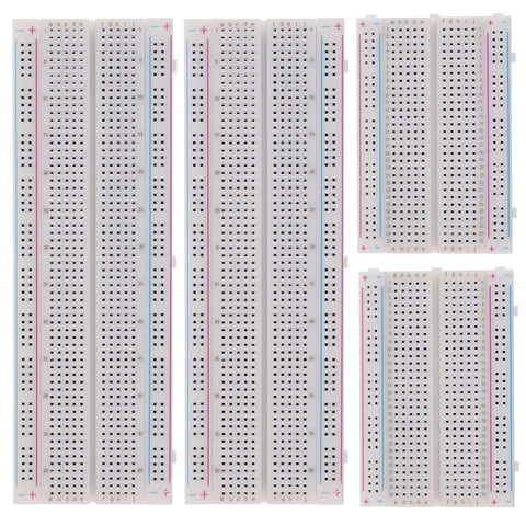 Plug And Play Solderless Breadboard Kit With 130 Piece Grid, 830 Tie Points And 400 Tie Points, shown with multiple boards.
