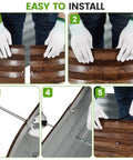 Installation steps for Olive Green Three Piece Raised Garden Bed Kit With 17 Inch Tall Planter Boxes For Deep Root Plants Outdoors 4 By 2 By 1.4 Feet Includes Rubber Strip For Veggies Fruits Flowers