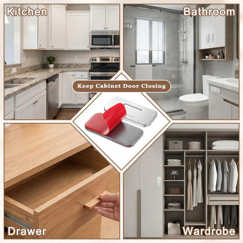 Six Pack Ultra Thin Cabinet Magnetic Catch Set In Stainless Steel For Hidden Door Closures in kitchen, bath, drawer, wardrobe