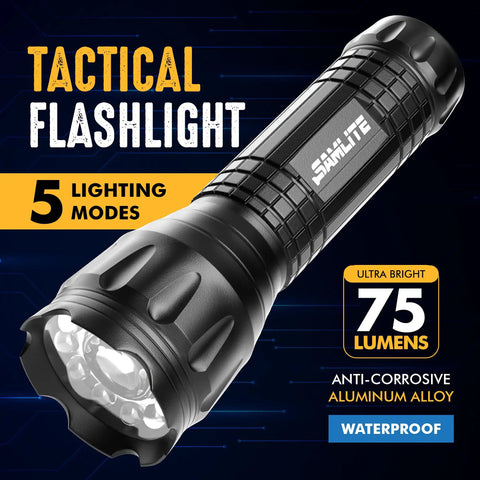 Go-To Five Lighting Modes Tactical LED Flashlight With Laser Pointer, UV Blacklight, Green Light, 75 lumens, aluminum alloy
