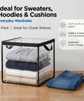 Ultra Clear Storage Bags 2 Pack 17.7 Inches For Shoes And Tools Waterproof PVC Vinyl With Side Handles See Through Organizer holding folded clothes
