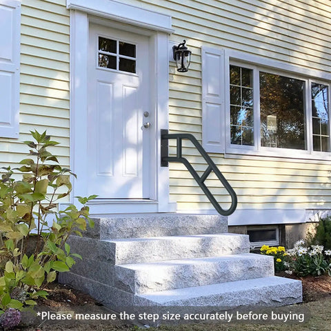 Upgraded Stair Handrails For One To Three Steps Wall Mounted Safety Grab Bar Matte Finish Exterior View