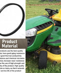 Secondary Variator Belt Pulley Kit GT79244 MIA12482 for lawn tractor next to product material description and green lawn tractor