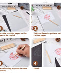 DIY tutorial using 50 Sheets Carbon Paper Graphite Transfer Paper 8.5 By 11.5 Inch Tracing Paper Kit With 5 Embossing Styluses And Dotting Tools