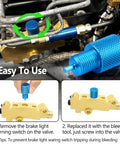 Four Piece Brake Proportioning Valve Bleeder Tool For Gm Style Combo Valves Disc Disc And Disc Drum Compatible With Pv2 Pv4 in use with vehicle fittings