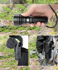 Hand holding Catapult V6 SST70 USB C Rechargeable Flashlight With 2836 Lumens And 692m Beam Distance outdoors