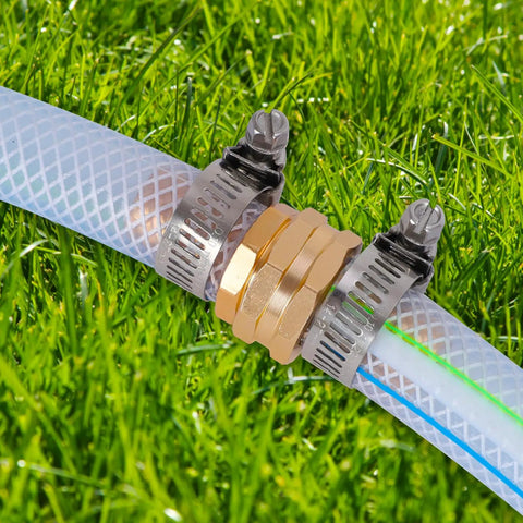 Garden Hose Repair Kit With Clamps And Fittings For 3/4 Or 5/8 Inch Hoses, Two Complete Sets No Tools Needed Easy Quick Install