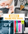 Ultra Fast Dry 3D Printer Glue For PLA, ABS, PETG, TPU, Nylon And ASA, Clear Capillary Action Adhesive in 3D printing setup