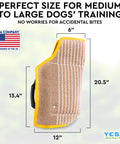 Durable Dog Bite Sleeve For Medium To Large Breeds Pro Training Gear For German Shepherds And Pitbulls, measuring 20.5x12 inches.