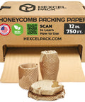 Eco Friendly Honeycomb Packing Paper For Shipping And Moving A Green Way To Pack Your Stuff Without Plastic Bubble Wrap Cushioned Protection In Self Dispenser Box Natural Material 12 Inch By 750 Feet