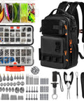 All In One Fishing Gear Kit With Backpack And Tackle Box Includes Lures Hooks Sinkers Pliers Lip Gripper Bait And Accessories