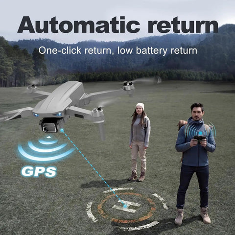 Dope 4K Camera Drone For Adults And Beginners With Foldable Design shown using GPS auto return feature in open field