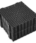 Stack of Interlocking Cushion Anti Fatigue Floor Mats For Pool Deck Drain Patio Balcony Yard 12 Pack Heavy Duty 11.8 Inch Square Tiles