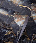 Dark Blue Marble Vinyl Wrap Self Adhesive Wallpaper 24x393 Inches, Dope Glossy Granite Look, rolled with detailed marbling