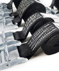 Heavy Duty 1 Inch Tie Down Straps, 2 Pack Adjustable Ratchet Straps With Cam Buckle, 1500 Lbs Capacity in close-up view