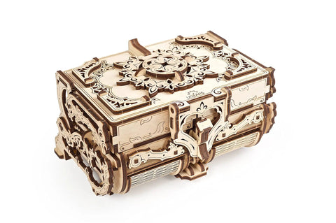 Antique Box 3D Wooden Puzzle Kit For Adults Craft Your Own DIY Mechanical Model Brain Teaser Hobby Set For Home Decor Jewelry Box Project Hands On Fun Today, carved wood box