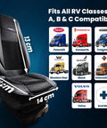 Beaded Cooling Seat Cover For Semi Trucks With Back Support And Anti Sweat Comfort Cushion displayed with truck brands.