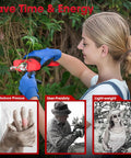 Person using Workhorse Heavy Duty Pruning Shears Attachment for Milwaukee 12V Batteries with LCD display in garden