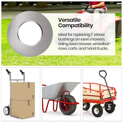 1 Inch Bore Wheel Bushings 4 Pack Carbon Steel ID 1 Inch OD 1-3/8 Inch Replacement for Lawn Mower Riding Mower Carts and Equipment