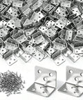 200 Pack Stainless Steel L Shape Corner Brackets With Screws for right angle support in furniture projects