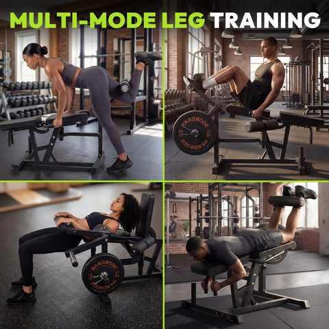 Dual Mode Leg Extension And Curl Machine For Home Gym with adjustable features for leg and arm exercises in use by people