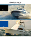 Image showing boats treated with Marine Flat Boat Bottom Antifouling Paint For Fiberglass, Wood And Steel With Copper Release, Black and Blue