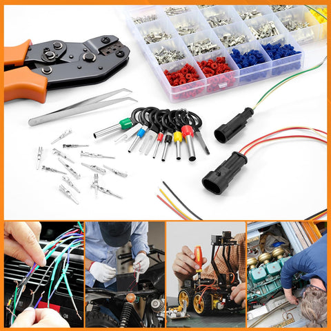 945 Pcs Pin Connector Kit With 21 Types Terminal Pins And Waterproof Plugs For Car Wiring, garage tools displayed
