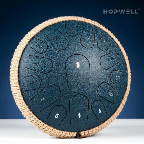 13 Inch 15 Note Steel Tongue Drum In D Major Navy Blue Hand Pan Percussion Kit With Carry Bag Mallets And Chord Guide Totally Chill For Beginners Who Want To Slap Out Catchy Tunes Anywhere