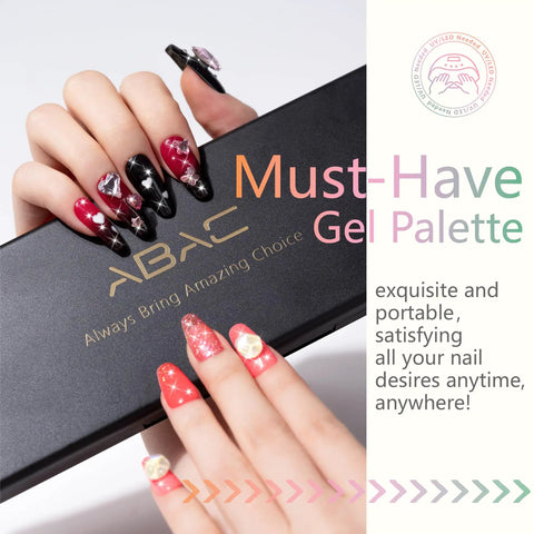 Hands showcasing designs using 24 Color Solid Gel Nail Polish Kit With Detachable Pro Brush For Ombre Nails No Spill Hema Free Formula