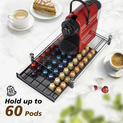 Coffee Pod Holder Organizer For Original Line Nespresso Holds 60 Pods In Slim Drawer Style Kitchen Countertop Rack