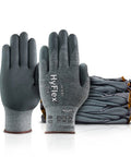 Hyflex 11-531 Cut Resistant Nylon Spandex Gloves With Grippy Foam Nitrile Palm For Fabrication And Automotive Work, Gray, XXL