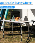Heavy Duty Steel Table Risers Four Pack With Dual Height Adjustable Leg Extenders For Ergonomic Desk Setup That Slashes Back Strain And Makes Your Home Office Vibes Hit Different Every Day with a table outdoors.