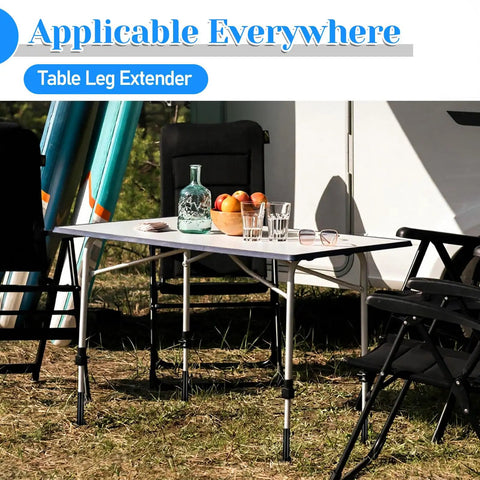 Heavy Duty Steel Table Risers Four Pack With Dual Height Adjustable Leg Extenders For Ergonomic Desk Setup That Slashes Back Strain And Makes Your Home Office Vibes Hit Different Every Day with a table outdoors.