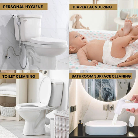 Premium Handheld Bidet Sprayer Kit for Toilet With Adjustable Flow, Easy Install Bidet Set, Leak Proof Stainless Steel Braided Hose
