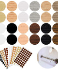 648 Piece Adhesive Screw Hole Cover Stickers Wood Grain Furniture Repair Kit With 12 Colors Waterproof PVC Caps for Wall Cabinets and Desks