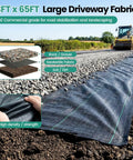Heavy Duty Weed Barrier Landscape Fabric 13x65 Ft 5 Oz Geotextile under gravel for gardens, driveways, road construction, erosion control