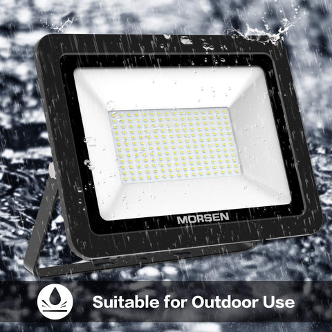 Plug In 400W Outdoor Flood Light With 40,000 Lumens Of 6000K Daylight Brightness, IP66 Weatherproof UL Listed Security Light