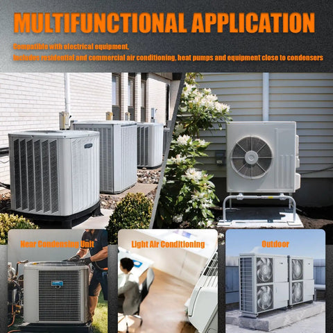 Built Tough And Weatherproof 60 Amp AC Disconnect Switch Box For Outdoor Units shown near outdoor AC units and equipment.