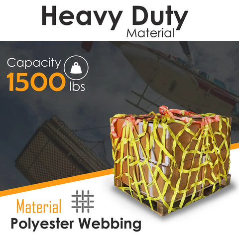 Heavy Duty Nylon Pallet Cargo Hoisting Net Six Foot Square Industrial Lifting Rig For Trucks And Construction Sites Get That Freight Locked Down Quick Without Wrecking Your Back Or Draining Your Wallet