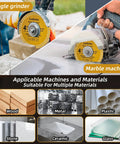 Four-pack 4-1/2 inch Ladinka electroplated diamond grinding wheels for angle grinders; multi-material cutting.