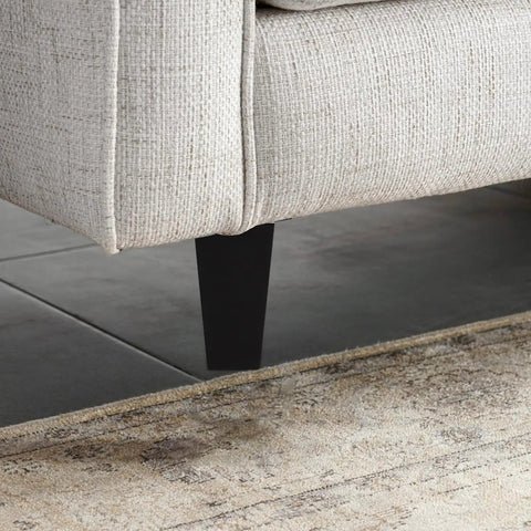 Close-up of 4 Pcs Wood Furniture Legs Replacement for Sofa, Coffee Table, Dresser and Cabinet Bed Feet Black Minimalist Style