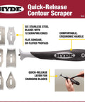 Beast Contour Scraper With Six Changeable Blades For Paint And Rust Removal, ergonomic handle, quick-release feature