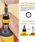 Torque Screwdriver Bit Set With Locking Chuck Never Drop A Bit 13 Piece Driver Kit quick-release bit holder detail.