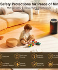 Child playing near Ultra Quiet 1500W Portable Space Heater With Digital Display Ceramic PTC Fast Heating Wide Angle Heat Thermostat