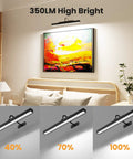 No Fuss Rechargeable Picture Light With Smooth Dimming And High CRI 95 Rating casting crisp even glow on gallery art with dimming options.