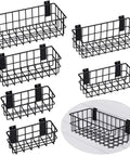 Heavy Duty Slatwall Baskets 6 Pack Black Multi Size Storage Organizer For Garage And Workshop Stackable And Space Saving Caddies