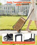Foldable Hand Truck For Quick Moves 110 Lb Load Capacity Collapsible Luggage Cart With 2 Wheels and Elastic Rope Handy Dolly